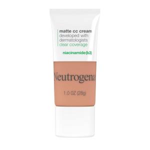 imageNeutrogena Clear Coverage Flawless Matte CC Cream FullCoverage Color Correcting Cream Face Makeup with Niacinamide b3 Hypoallergenic Oil Free ampamp Fragrance Free Shell 1 oz50 Fawn