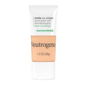 imageNeutrogena Clear Coverage Flawless Matte CC Cream FullCoverage Color Correcting Cream Face Makeup with Niacinamide b3 Hypoallergenic Oil Free ampamp Fragrance Free Shell 1 oz20 Porcelain