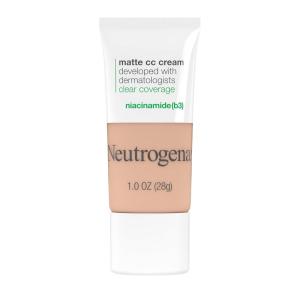 imageNeutrogena Clear Coverage Flawless Matte CC Cream FullCoverage Color Correcting Cream Face Makeup with Niacinamide b3 Hypoallergenic Oil Free ampamp Fragrance Free Shell 1 oz23 Barely Beige