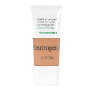imageNeutrogena Clear Coverage Flawless Matte CC Cream FullCoverage Color Correcting Cream Face Makeup with Niacinamide b3 Hypoallergenic Oil Free ampamp Fragrance Free Shell 1 oz60 Wheat