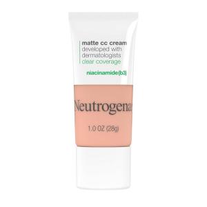 imageNeutrogena Clear Coverage Flawless Matte CC Cream FullCoverage Color Correcting Cream Face Makeup with Niacinamide b3 Hypoallergenic Oil Free ampamp Fragrance Free Shell 1 oz30 Vanilla
