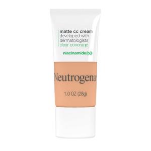 imageNeutrogena Clear Coverage Flawless Matte CC Cream FullCoverage Color Correcting Cream Face Makeup with Niacinamide b3 Hypoallergenic Oil Free ampamp Fragrance Free Shell 1 oz45 Butter