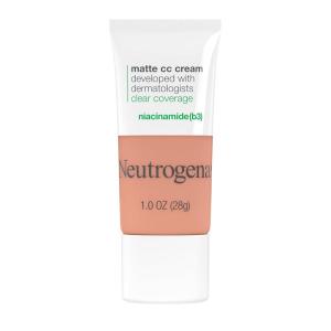 imageNeutrogena Clear Coverage Flawless Matte CC Cream FullCoverage Color Correcting Cream Face Makeup with Niacinamide b3 Hypoallergenic Oil Free ampamp Fragrance Free Shell 1 oz53 Cool Almond