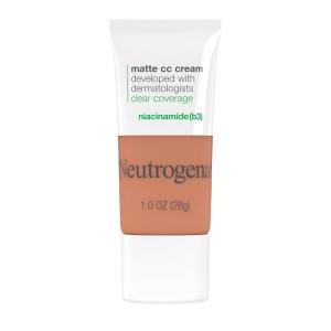 imageNeutrogena Clear Coverage Flawless Matte CC Cream FullCoverage Color Correcting Cream Face Makeup with Niacinamide b3 Hypoallergenic Oil Free ampamp Fragrance Free Shell 1 oz75 Ginger
