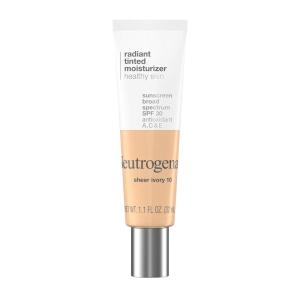 imageNeutrogena Healthy Skin Radiant Tinted Facial Moisturizer with Broad Spectrum SPF 30 Sunscreen Vitamins A C ampamp E Lightweight Sheer ampamp OilFree Coverage Sheer Fair 20 11 fl ozSheer Ivory 10