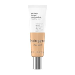 imageNeutrogena Healthy Skin Radiant Tinted Facial Moisturizer with Broad Spectrum SPF 30 Sunscreen Vitamins A C ampamp E Lightweight Sheer ampamp OilFree Coverage Sheer Fair 20 11 fl ozSheer Fair 20