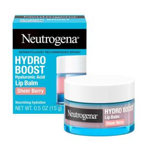 imageNeutrogena Hydro Boost Hyaluronic Acid Unscented Lip Balm Leaves Lips Feeling Hydrated Sheer Ice Nude Lip Balm with a Sweet Sugar Flavor Fragrance Free 05 ozSheer Pink