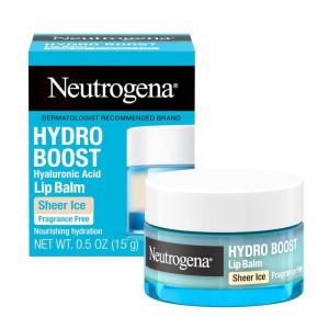imageNeutrogena Hydro Boost Hyaluronic Acid Unscented Lip Balm Leaves Lips Feeling Hydrated Sheer Ice Nude Lip Balm with a Sweet Sugar Flavor Fragrance Free 05 ozNude