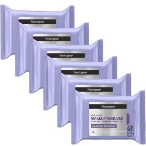 imageNeutrogena Night Calming Makeup Remover Face Wipes Nighttime Cleansing Towelettes Remove Sweat Dirt ampamp Makeup ampamp Calms Skin Hypoallergenic 100 Plant Based Cloth Twin Pack 2 x 25 ct25 Count Pack of 6