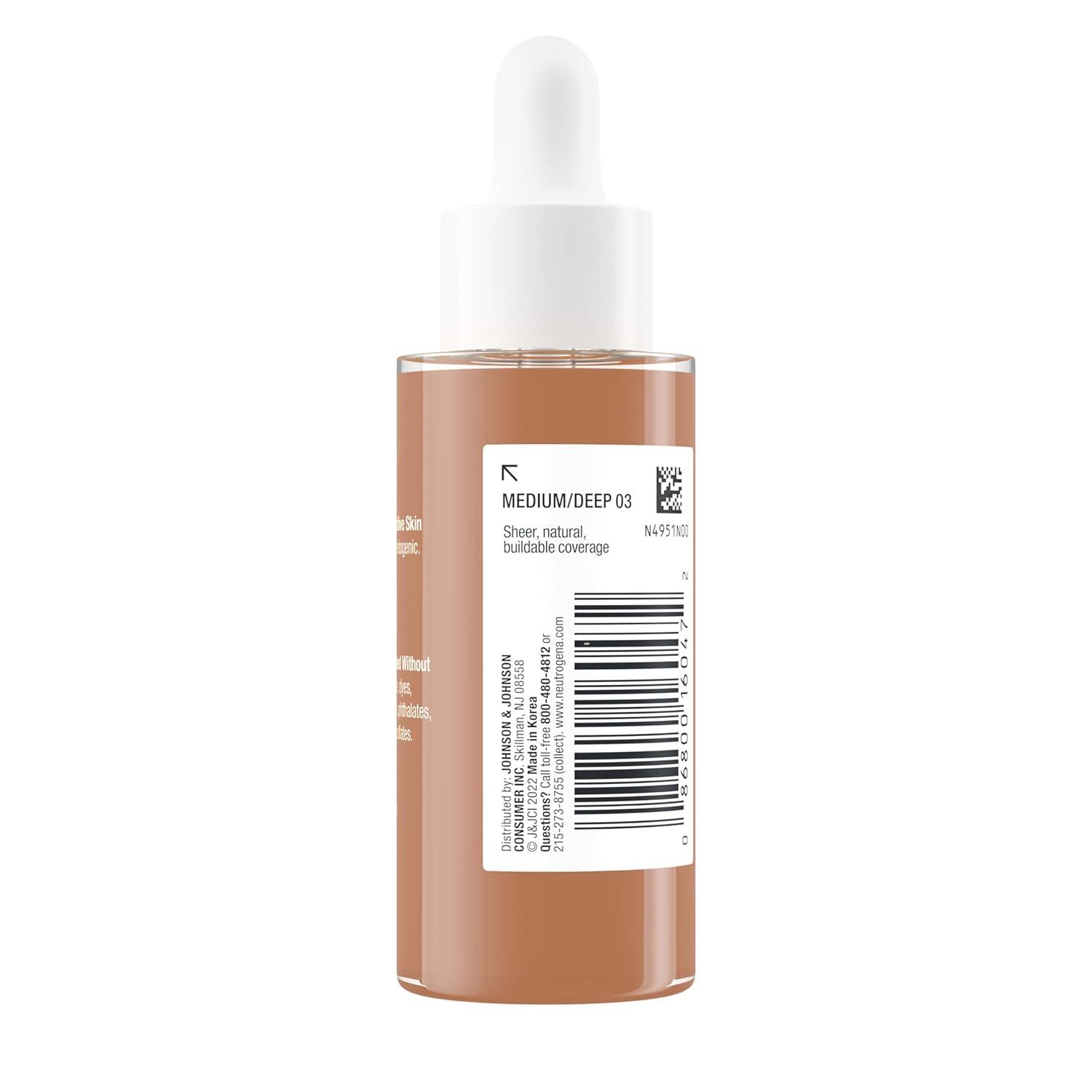 imageNeutrogena Healthy Skin Sensitive Skin Serum Foundation with ProVitamin B5 Color Correcting ampamp Pore Minimizing Liquid Foundation ampamp Face Serum Buildable Coverage Medium 03 1 oz403 MediumDeep