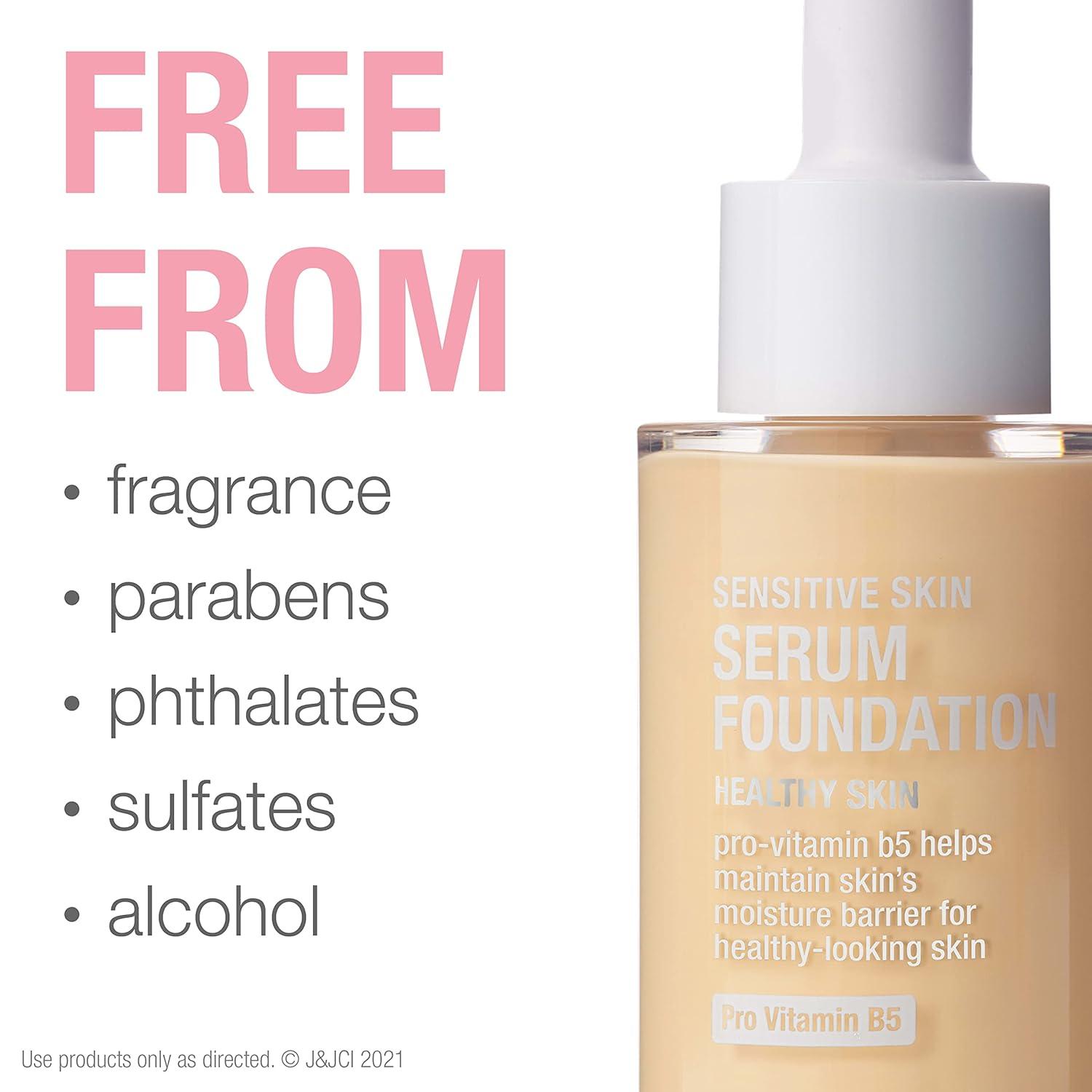 imageNeutrogena Healthy Skin Sensitive Skin Serum Foundation with ProVitamin B5 Color Correcting ampamp Pore Minimizing Liquid Foundation ampamp Face Serum Buildable Coverage Medium 03 1 oz101 Light