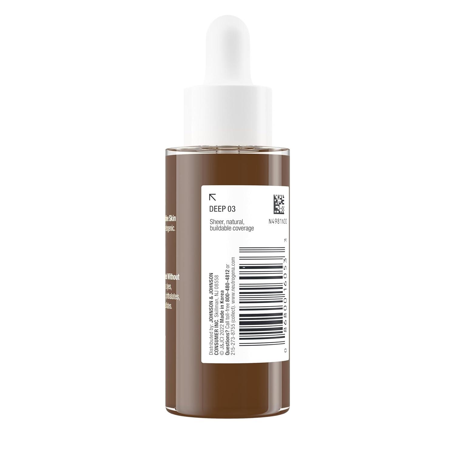 imageNeutrogena Healthy Skin Sensitive Skin Serum Foundation with ProVitamin B5 Color Correcting ampamp Pore Minimizing Liquid Foundation ampamp Face Serum Buildable Coverage Medium 03 1 oz503 Deep