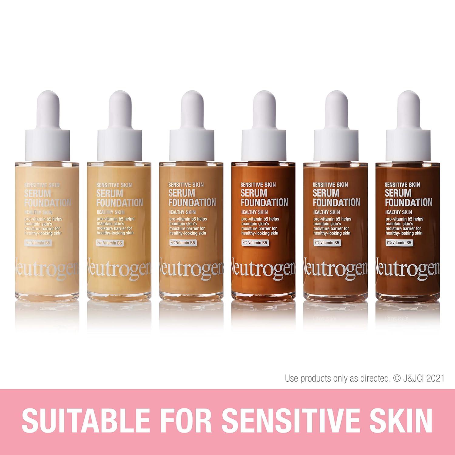 imageNeutrogena Healthy Skin Sensitive Skin Serum Foundation with ProVitamin B5 Color Correcting ampamp Pore Minimizing Liquid Foundation ampamp Face Serum Buildable Coverage Medium 03 1 oz303 Medium
