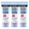 imageNeutrogena Ultra Sheer DryTouch Sunscreen for Face ampamp Body Helioplex SPF 30 Broad Spectrum UVAUVB Lightweight Water Resistant ampamp NonGreasy Hawaii Act 104 compliant Travel Size 3 fl oz Pack of 3SPF 30