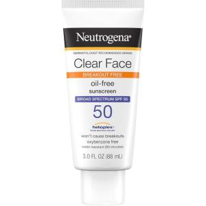 imageNeutrogena Clear Face Sunscreen Lotion for AcneProne Skin Broad Spectrum SPF 50 Sunscreen for Face ampamp Oily Skin OilFragrance ampamp OxybenzoneFree Water Resistant Matte Unscented 3 Fl Oz3 Fl Oz Pack of 1