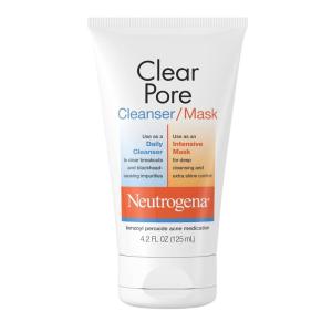 imageNeutrogena Clear Pore 2 in 1 Facial CleanserFace Mask with Kaolin ampamp Bentonite Clay ampamp 35 Benzoyl Peroxide Acne Treatment Medication Daily Face Wash ampamp Shine Control Clay Mask 42 fl Oz Pack of 6