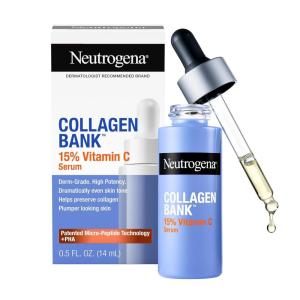 imageNeutrogena Collagen Bank 15 Vitamin C Face Serum Vitamin C Serum for Face Helps Build Collagen for Glowing Plumper Looking Skin Uneven Skin Tone Treatment Fragrance Free 05 fl oz