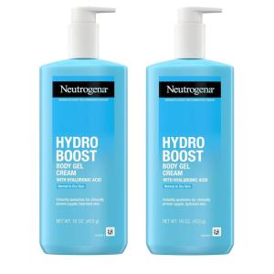 imageNeutrogena Hydro Boost Body Gel Cream Hydrating Body Lotion with Hyaluronic Acid for Normal to Dry Skin Hyaluronic Acid Lightweight Moisturizer 16 oz 2 Pack16 Ounce Pack of 2