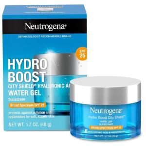 imageNeutrogena Hydro Boost City Shield Water Gel Face Moisturizer with Broad Spectrum SPF 25 Hydrating Facial Sunscreen with Hyaluronic Acid OilFree and NonComedogenic Face Lotion 17 oz