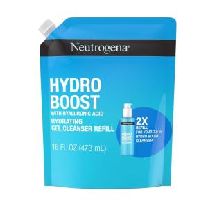 imageNeutrogena Hydro Boost Lightweight Hydrating Facial Cleansing Gel Gentle Face Wash ampamp Makeup Remover with Hyaluronic Acid Hypoallergenic ampamp Non Comedogenic Refill Pouch 16 fl oz16 Fl Oz Pack of 1
