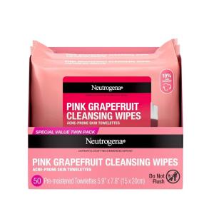 imageNeutrogena Makeup Remover Cleansing Towelettes Pink Grapefruit 25 Count Twin Pack