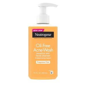 imageNeutrogena OilFree Acne Face Wash Fragrance Free Sensitive Skin Facial Cleanser with 2 Salicylic Acid Acne Treatment for Face 91 Fl Oz