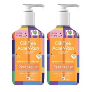 imageNeutrogena OilFree Acne Fighting Facial Cleanser 2 Salicylic Acid Acne Treatment Daily Oil Free Acne Face Wash Special Care with Pride Packaging Value Two Pack 91 fl oz