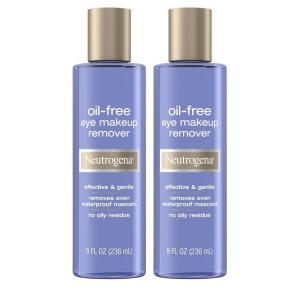 imageNeutrogena OilFree Eye Makeup Remover ampamp Cleanser Gentle ampamp NonGreasy Makeup Remover for Waterproof Mascara 8 fl Oz 2 Pack8 Fl Oz Pack of 2