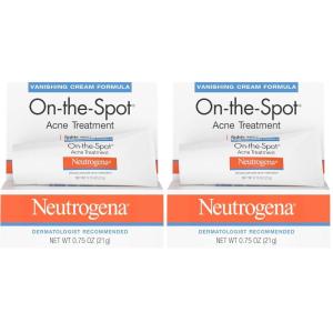 imageNeutrogena OnTheSpot Acne Spot Treatment Cream with 25 Benzoyl Peroxide Gentle Face Blemish Medicine for AcneProne Skin Vanishing Formula Clinically Proven Day1 Results 075Ounce Tube075 Ounce Pack of 2