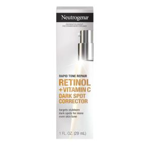 imageNeutrogena Rapid Tone Repair Retinol  Vitamin C Dark Spot Corrector Face Serum Daily AntiWrinkle Dark Spot Corrector to Brighten ampamp Even Tone MineralOil ampamp DyeFree White 1 oz