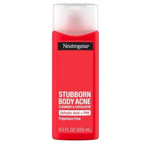 imageNeutrogena Salicylic Acid ampamp PHA Stubborn Acne Body Wash Exfoliating Cleanser Acne Treatment for Chest ampamp Shoulder Gently Clears Exfoliates ampamp Helps Prevent Breakouts Fragrance Free 85 Fl Oz85 Fl Oz Pack of 1