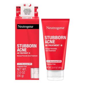 imageNeutrogena Stubborn Acne AM Face Treatment with 25 Micronized Benzoyl Peroxide Acne Medication OilFree Daily Facial Treatment Reduces Size ampamp Redness of Breakouts ParabenFree 20 oz