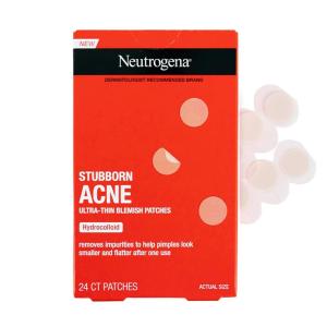 imageNeutrogena Stubborn Acne UltraThin Blemish Dots Pimple Patches for Face Acne Patches UltraThin Hydrocolloid Facial Stickers Overnight Use Suitable for All Skin Types 24 Count