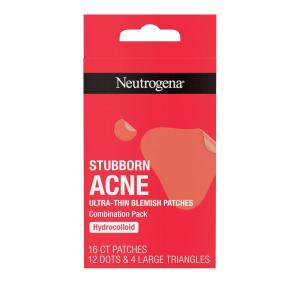 imageNeutrogena Stubborn Acne UltraThin Blemish Patches Acne Pimple Patches UltraThin Hydrocolloid Facial Stickers Suitable for all SkinTypes 16 Patches