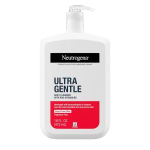 imageNeutrogena Ultra Gentle Daily Facial Cleanser with ProVitamin B5 for AcneProne ampamp Sensitive Skin Fragrance Dye Soap and ParabenFree Hypoallergenic Face Wash 16 fl oz