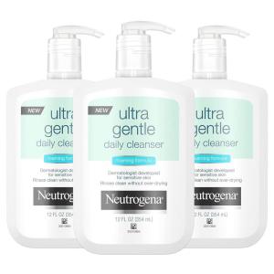 imageNeutrogena Ultra Gentle Foaming Facial Cleanser Hydrating Face Wash for Sensitive Skin Gently Cleanses Face Without Over Drying OilFree SoapFree 12 fl oz Pack of 3Ultra Gentle