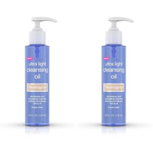 imageNeutrogena Ultra Light Facial Cleansing Oil ampamp Makeup Remover NonComedogenic Face Cleanser to Remove Dirt Oil Makeup ampamp Waterproof Mascara 4 fl oz4 Fl Oz Pack of 2