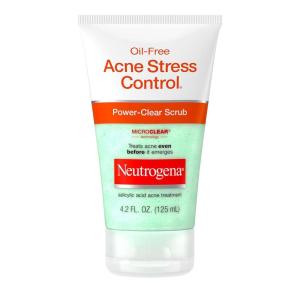 imageNeutrogena OilFree Acne Stress Control PowerClear Scrub 2 Salicylic Acid for AcneProne Skin Exfoliating Daily Facial Scrub 42 fl oz
