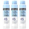 imageNeutrogena Ultra Sheer Body Mist Sunscreen Spray Broad Spectrum SPF 45 Lightweight Spray Sunscreen NonGreasy amp Water Resistant OilFree amp NonComedogenic UVAUVB 5 oz Pack of 3